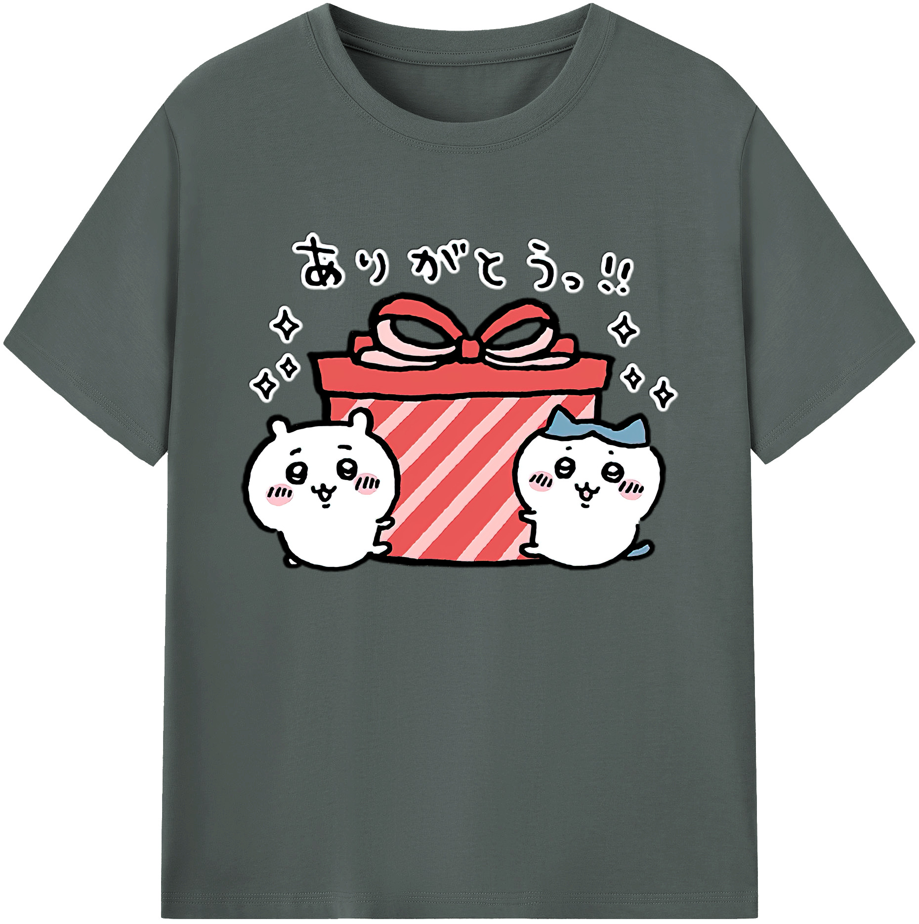 （画像用） ちいかわ ハチワレ Chii-kawa hachiware 綿100％ メンズ半袖Tシャツ｜肌触りやわらか＆通気性